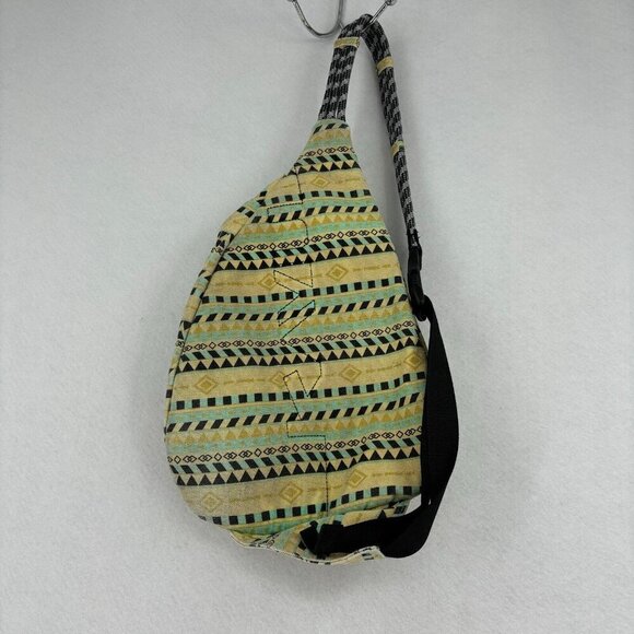 KAVU Rope Bag Sling Crossbody Yellow Geometric Aztec Canvas Shoulder Backpack 1 - Picture 6 of 8